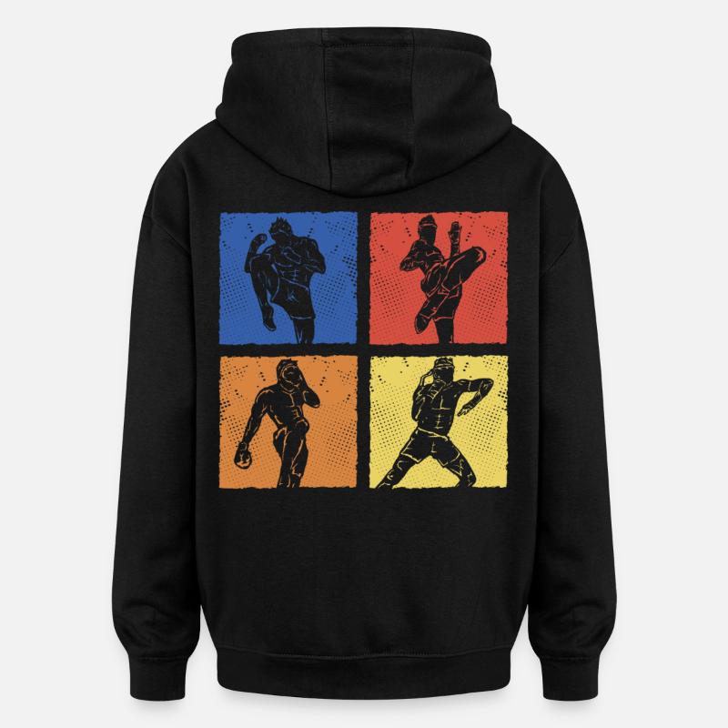 Muay Thaï - Sweat à capuche oversize unisexe - noir