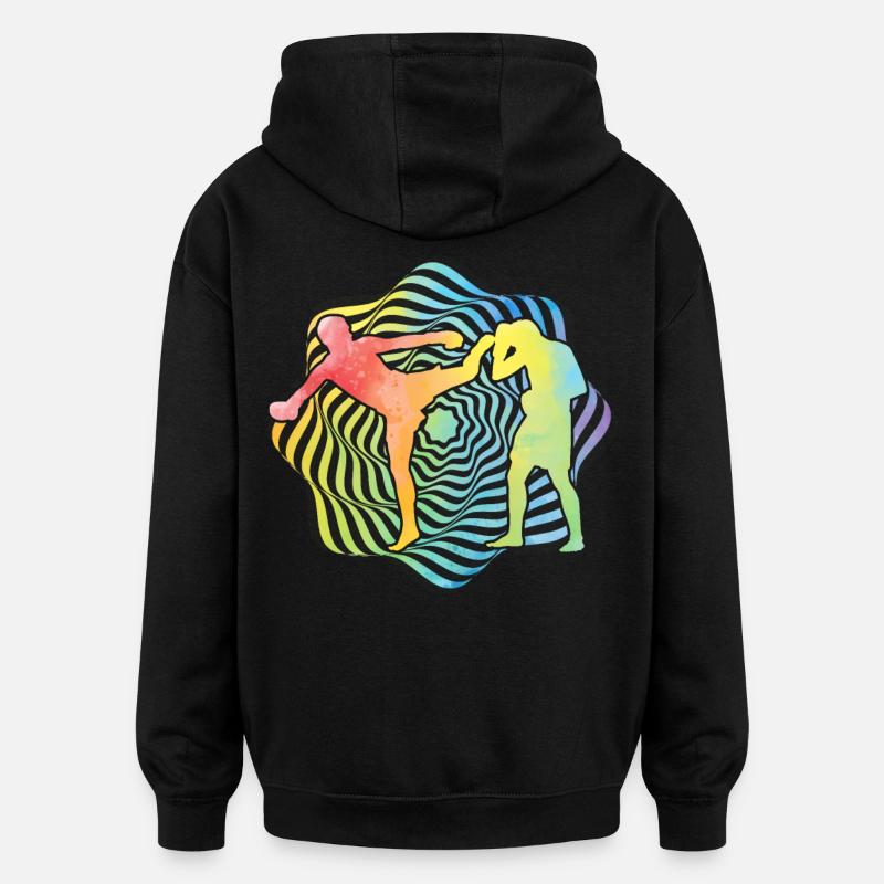 Muay Thaï - Sweat à capuche oversize unisexe - noir