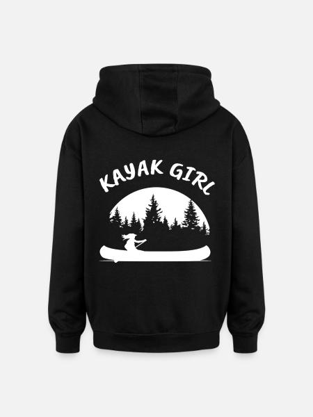 Kayaking Kayak Girl - Oversized Unisex Hoodie - black