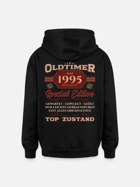 30 års fødselsdagsgave mand vintage bil maj 1995 - Oversize unisex hoodie - sort