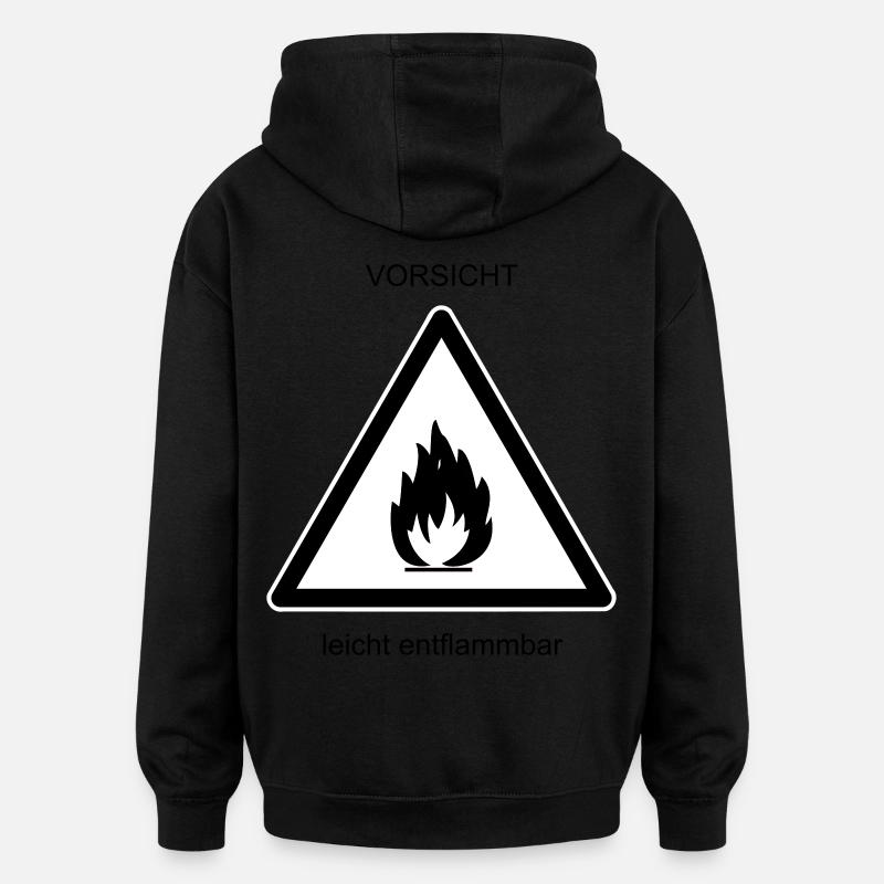 leicht entflammbar - Oversized Unisex Hoodie - Schwarz