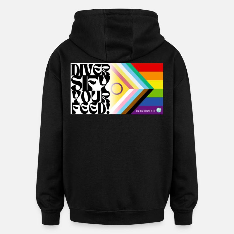 🌈♿ Pride & Disability – Inklusive Flagge - Oversized Unisex Hoodie - Schwarz