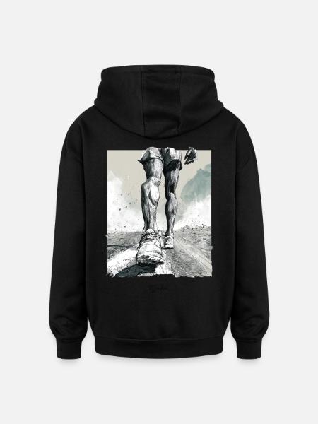 Schrittempo - Oversized Unisex Hoodie - Schwarz