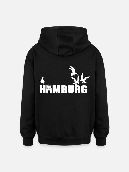 Hamburg Möven - Oversized Unisex Hoodie - Schwarz
