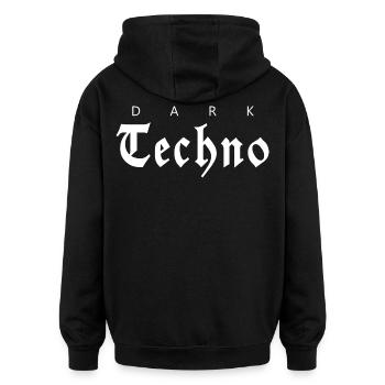 Dark Techno - Oversized Unisex Hoodie - black - Back - Noah (186cm)