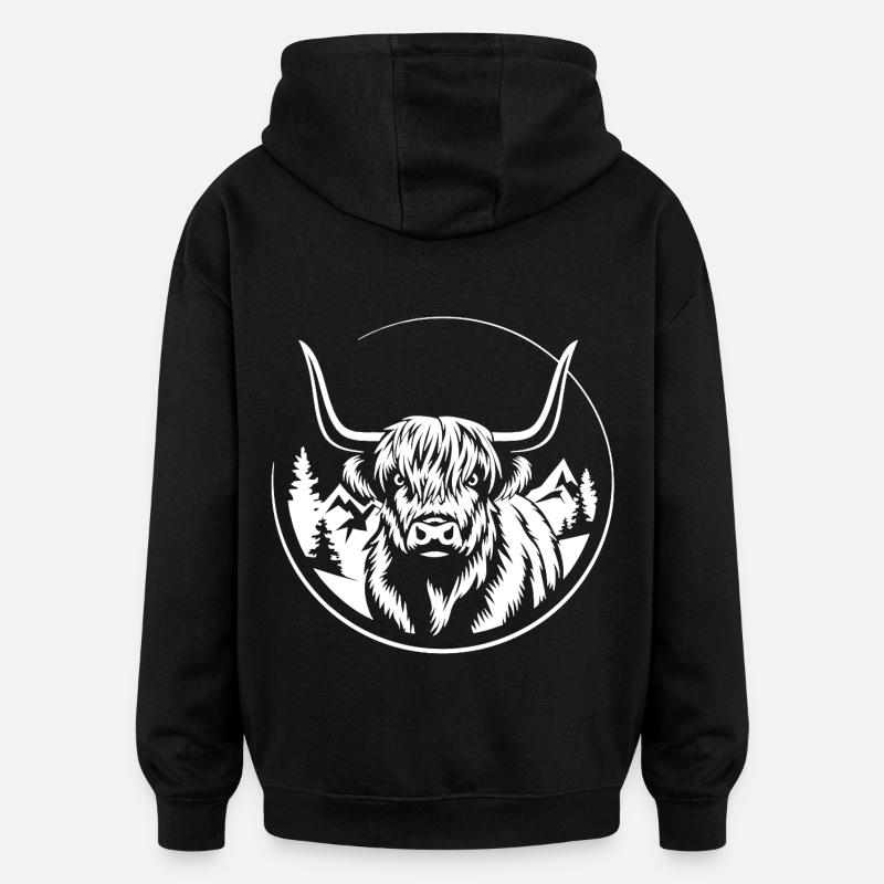 Love My Highlands - Highland Graphic - Sweat à capuche oversize unisexe - noir