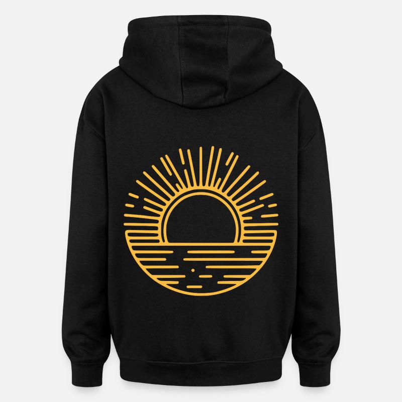 Graphique Soleil Soleil Icône - Sweat à capuche oversize unisexe - noir