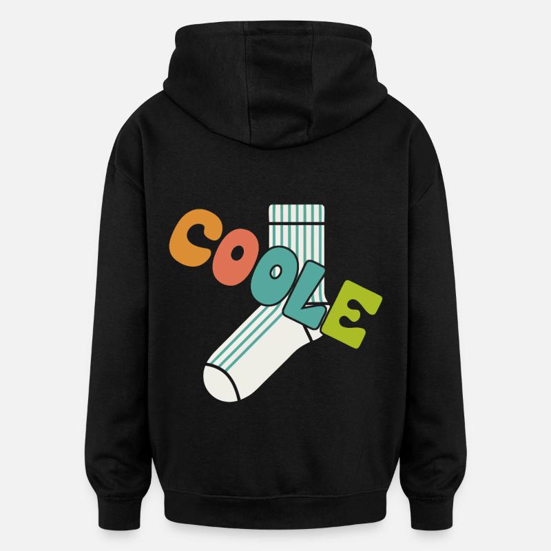 Chaussette cool - design motivant amusant - Sweat à capuche oversize unisexe - noir
