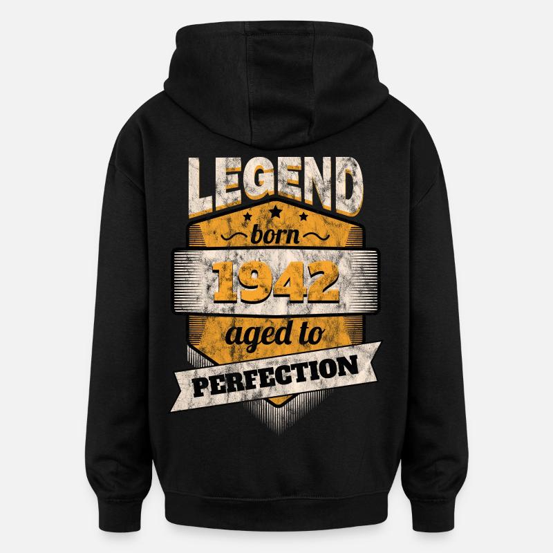 1942 - Sweat à capuche oversize unisexe - noir