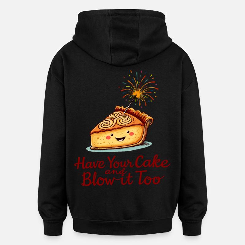 Süßer Apfelkuchen - Oversized Unisex Hoodie - Schwarz