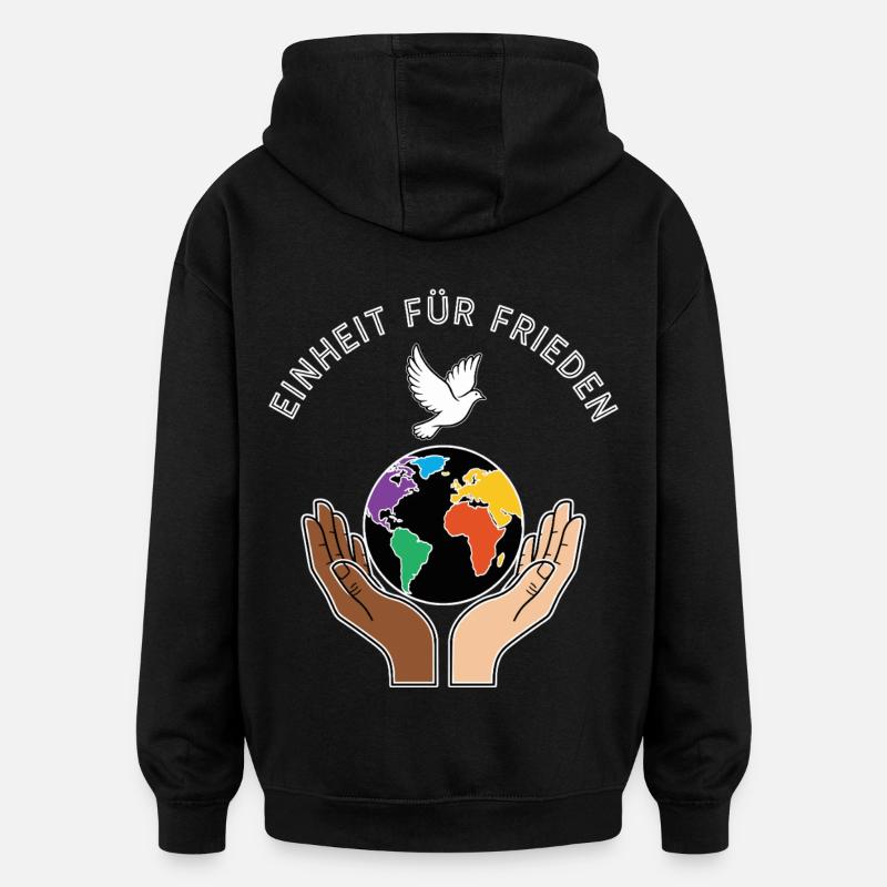 L’unité pour la paix - Sweat à capuche oversize unisexe - noir
