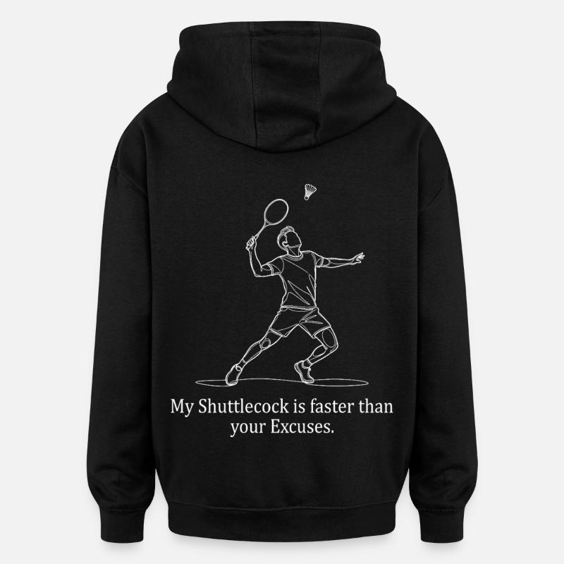 Faster than Excuses - Oversized Unisex Hoodie - black
