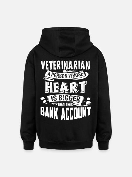 Veterinarian Big Heart - Oversized Unisex Hoodie - black