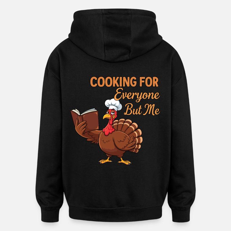 Cuisson de la dinde - Sweat à capuche oversize unisexe - noir