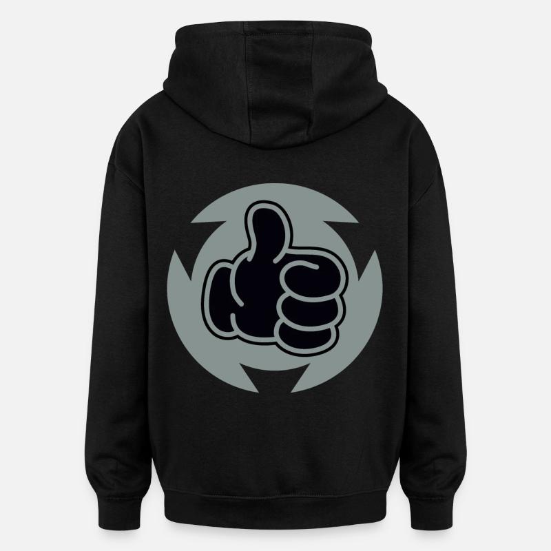 Feu vert - Sweat à capuche oversize unisexe - noir