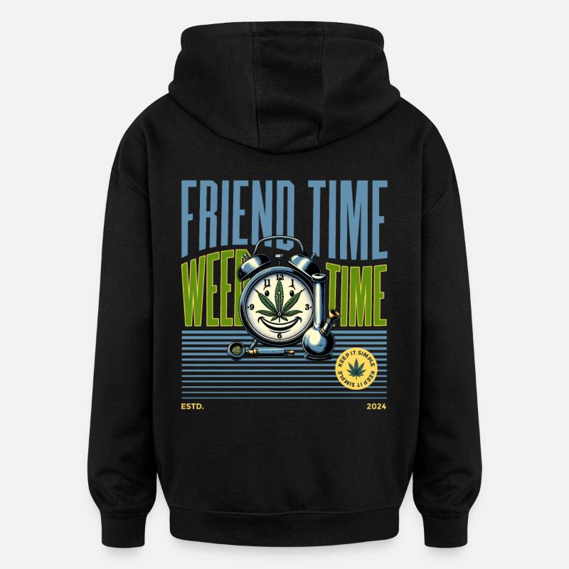 L’heure de l’herbe - Sweat à capuche oversize unisexe - noir