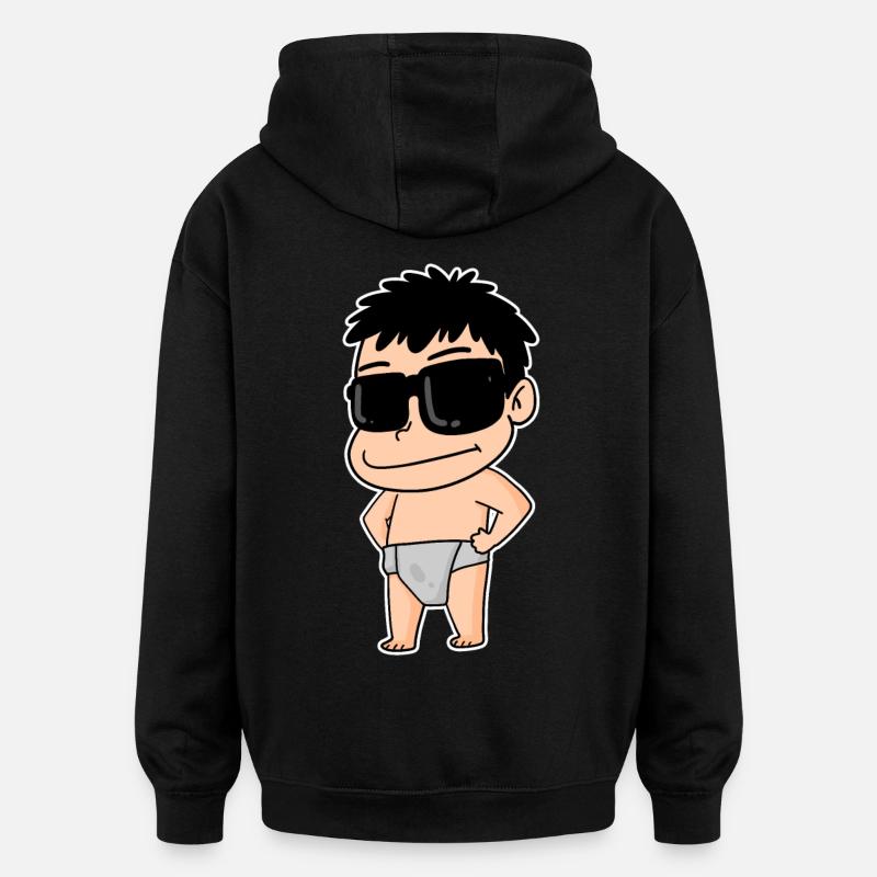 Bébé cool - Sweat à capuche oversize unisexe - noir