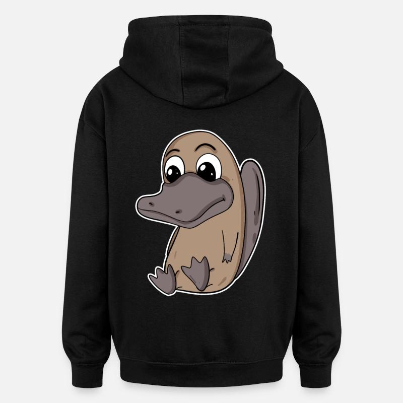 Schnabeltier - Oversized Unisex Hoodie - Schwarz