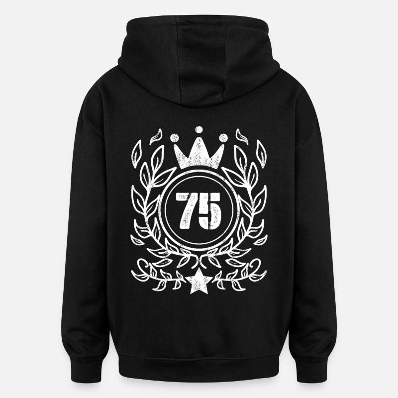 Couronne à 75 numéros - Sweat à capuche oversize unisexe - noir