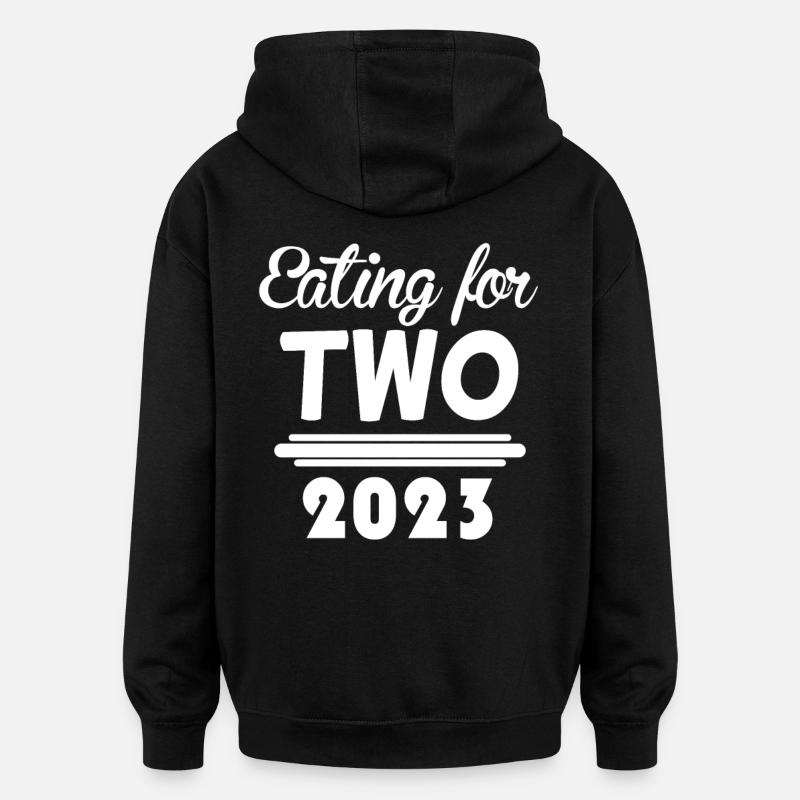 Jumelles Grossesse Enceinte 2023 - Sweat à capuche oversize unisexe - noir