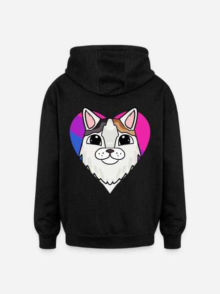 Bisexual Turkish Van Cat Gift - Oversized Unisex Hoodie - black