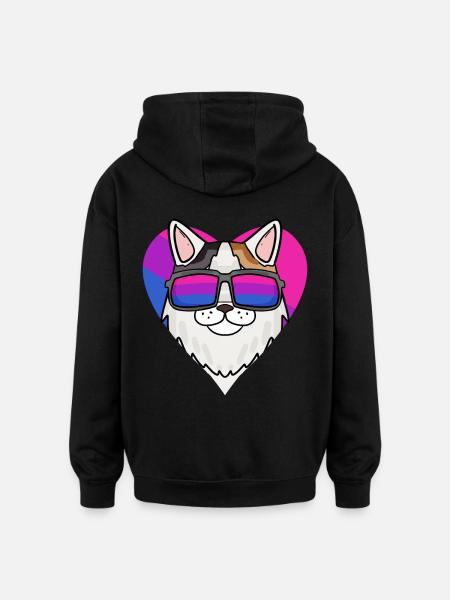 Bisexual Turkish Van Cat Gift - Oversized Unisex Hoodie - black