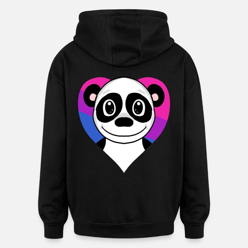 Bisexuell Panda Geschenk - Oversized Unisex Hoodie - Schwarz