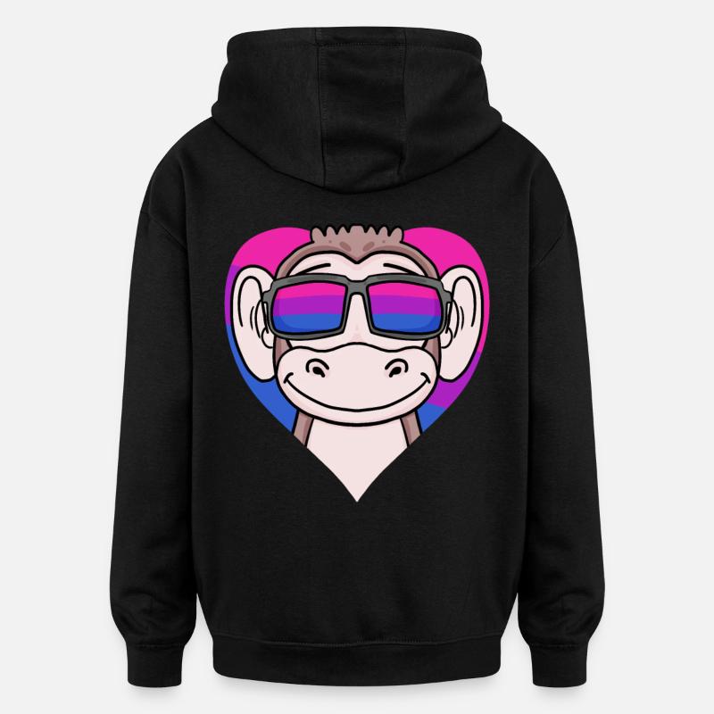 Bisexual Monkey Gift - Oversized Unisex Hoodie - black