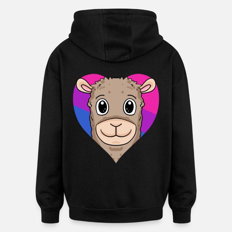 Cadeau d’alpaga bisexuel - Sweat à capuche oversize unisexe - noir