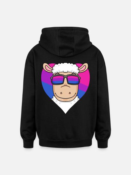 Bisexual Sheep Gift - Oversized Unisex Hoodie - black