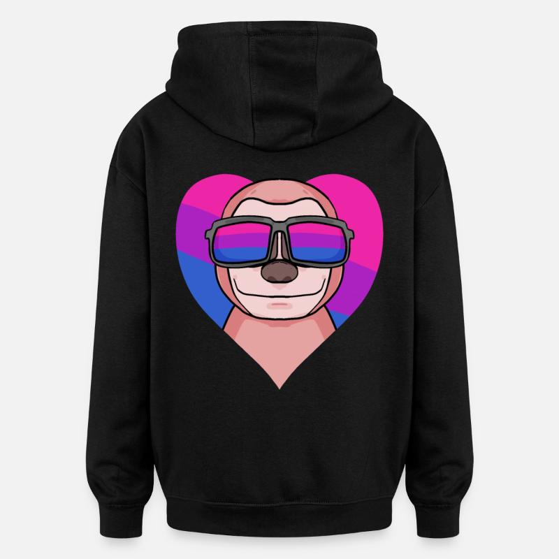 Bisexual Sloth Gift - Oversized Unisex Hoodie - black