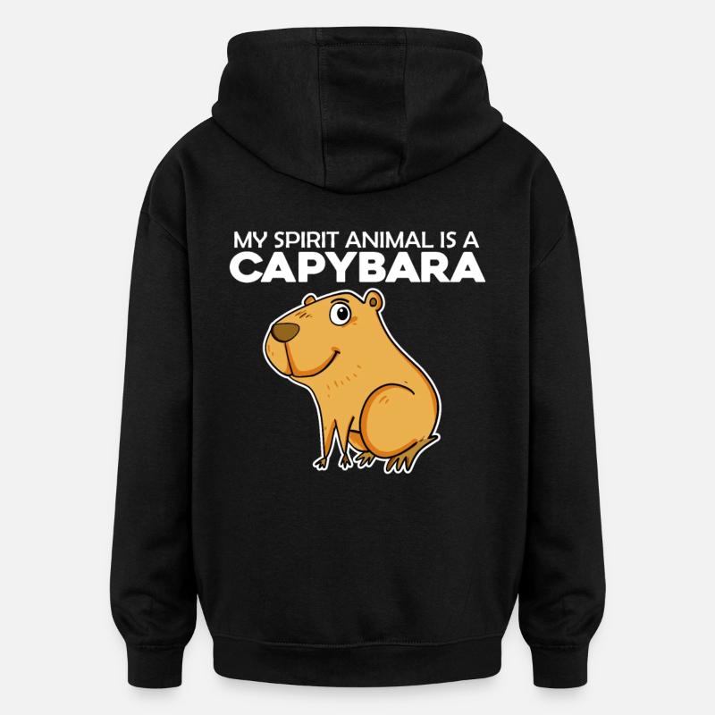 Capybara Wasserschwein - Sweat à capuche oversize unisexe - noir