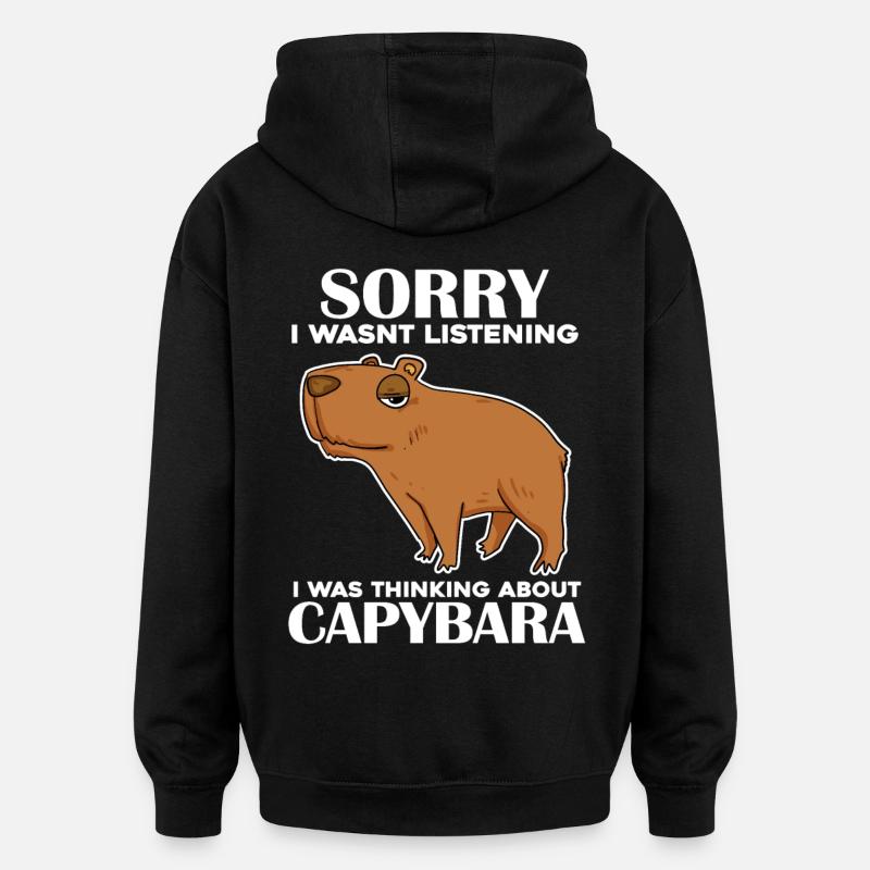 Capybara Capybara Gift - Oversized Unisex Hoodie - black
