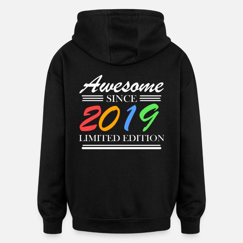 2019 - Sweat à capuche oversize unisexe - noir