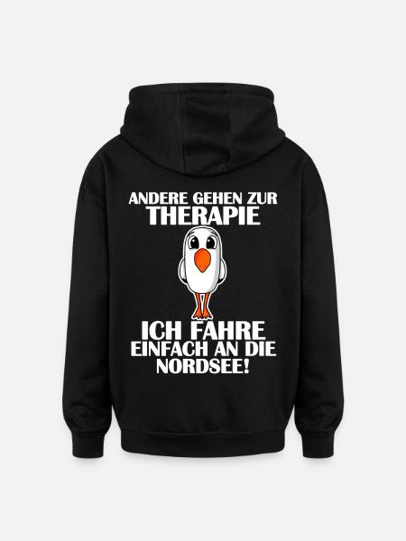Nordsee - Oversized Unisex Hoodie - Schwarz