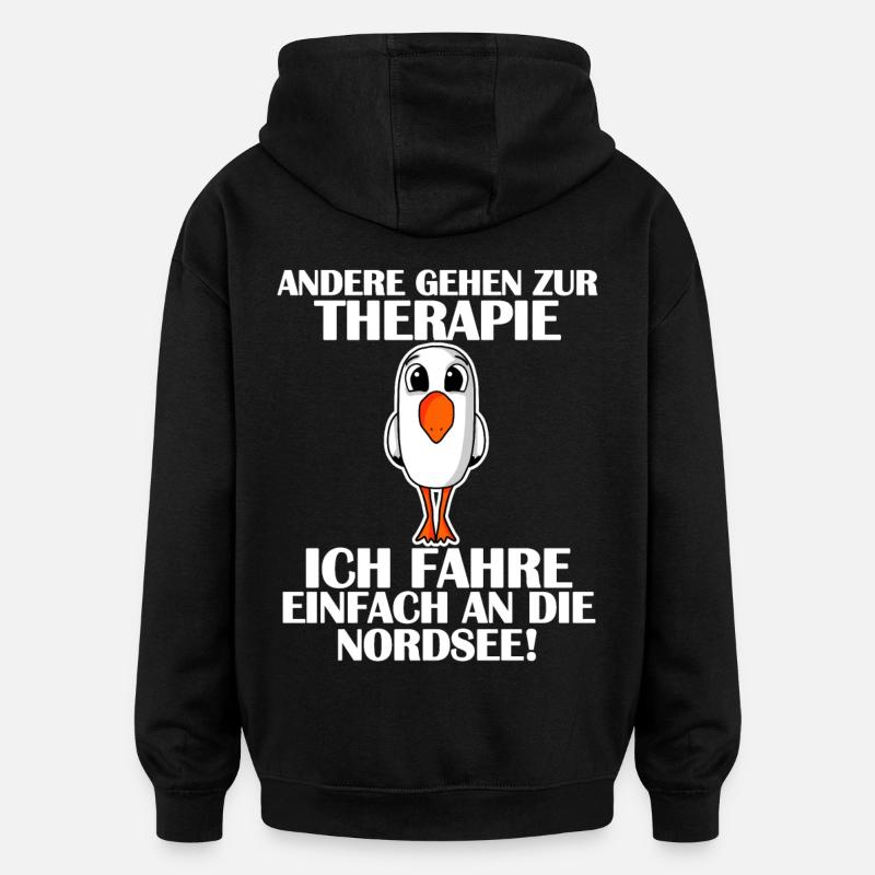 Nordsee - Oversized Unisex Hoodie - Schwarz