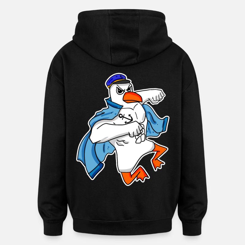 Seagull Captain Faust - Oversized Unisex Hoodie - black