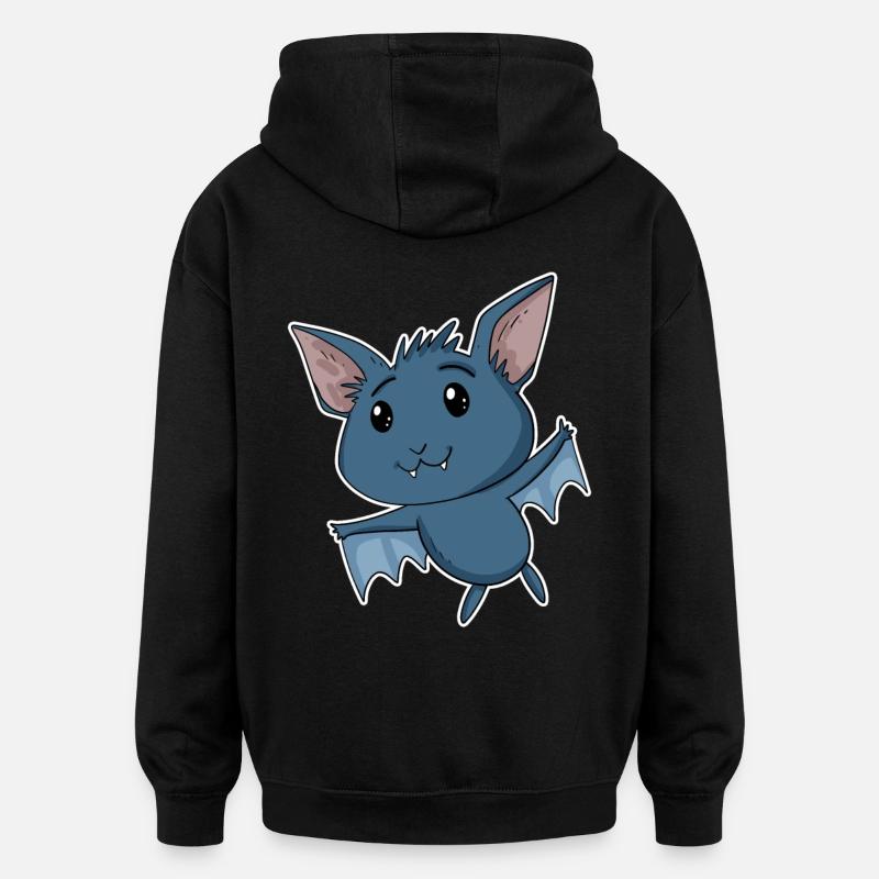 Chauve-souris - Sweat à capuche oversize unisexe - noir