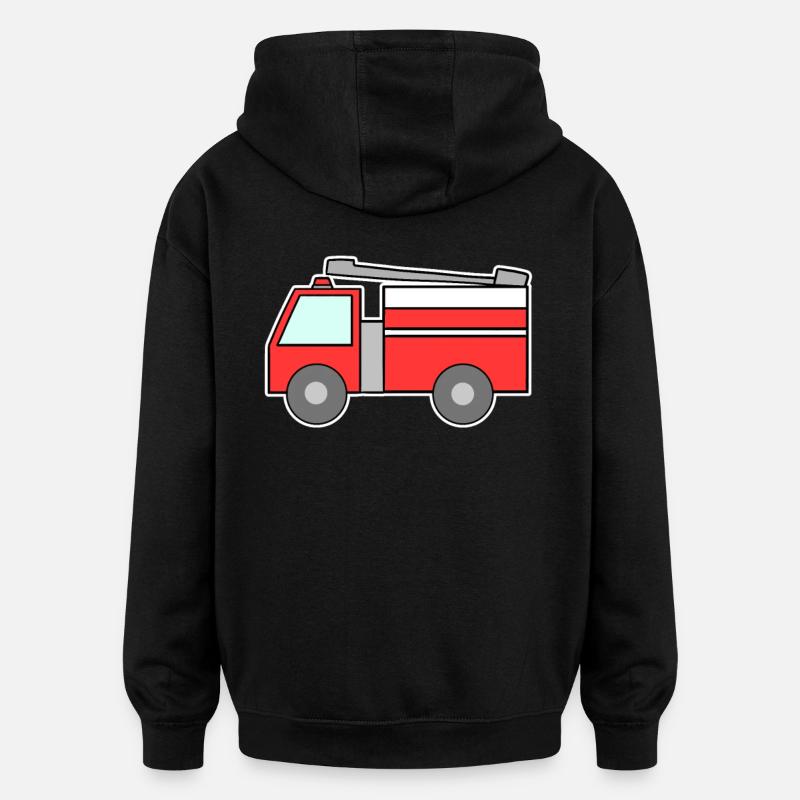 Voiture des pompiers - Sweat à capuche oversize unisexe - noir