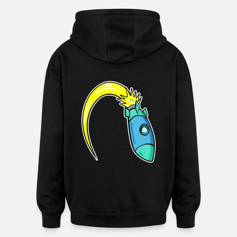 Fusée - Sweat à capuche oversize unisexe - noir