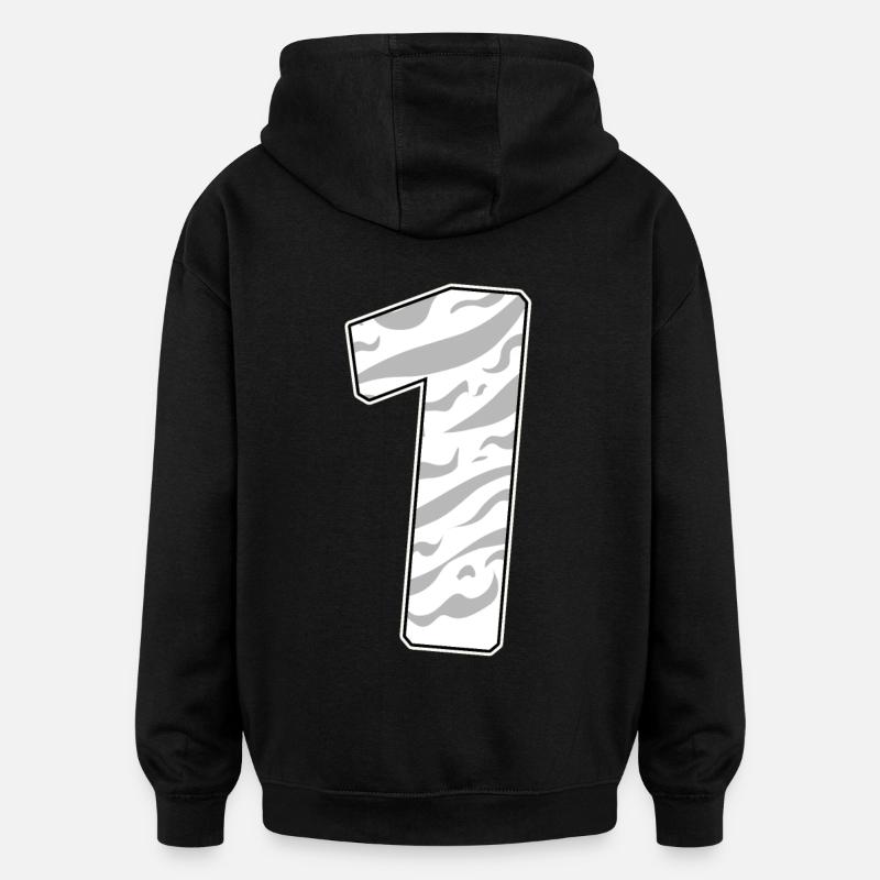 1 - Sweat à capuche oversize unisexe - noir