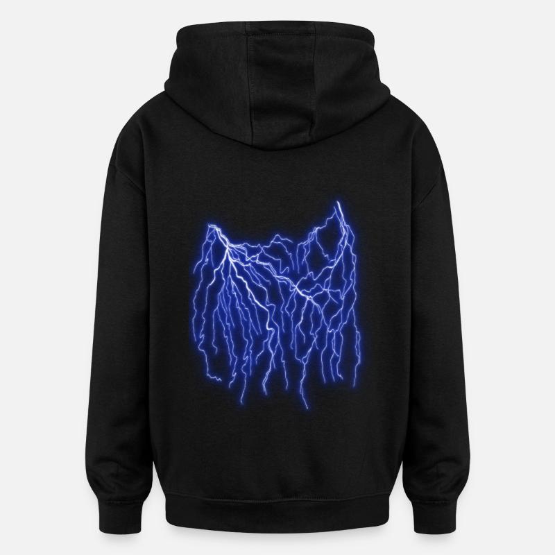 Foudre - Sweat à capuche oversize unisexe - noir