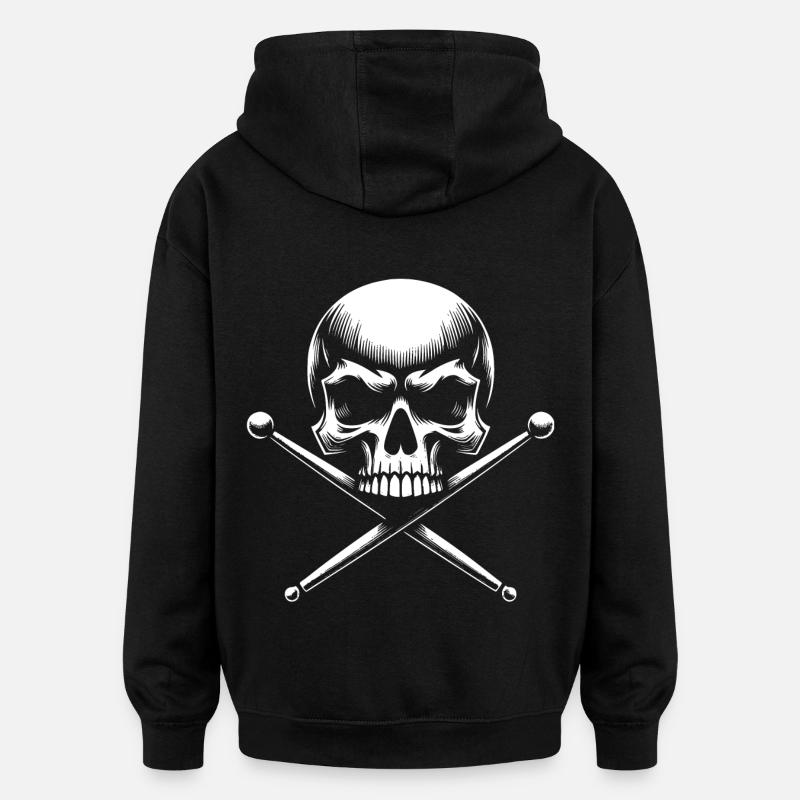 Crâne et pilons croisés - Sweat à capuche oversize unisexe - noir