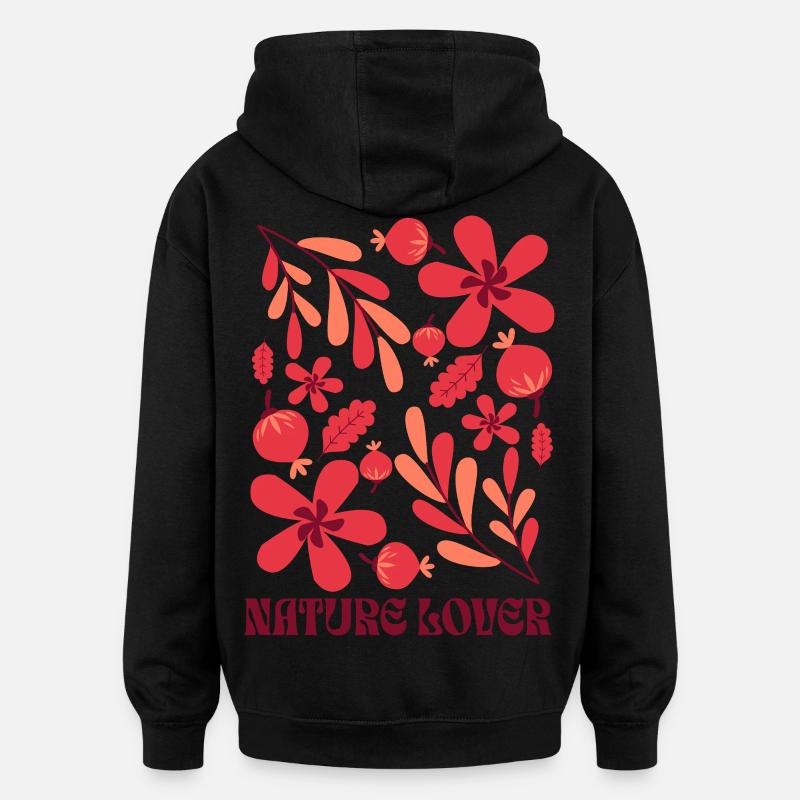 Amoureux de la nature - Sweat à capuche oversize unisexe - noir