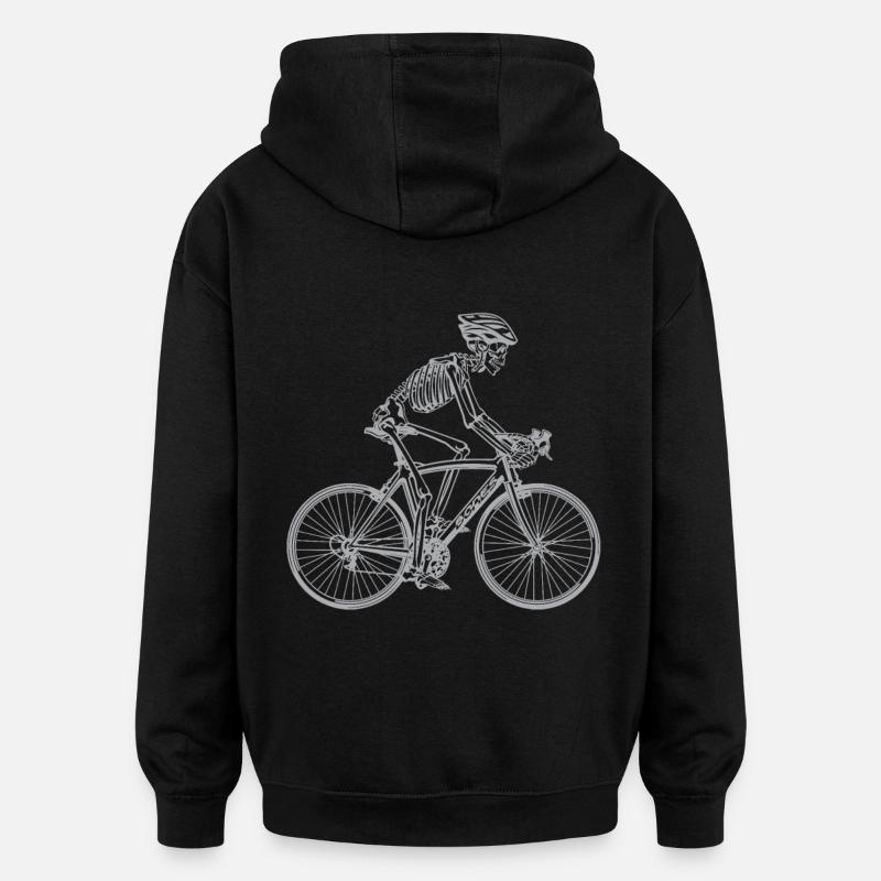 Skeleton Skull Biker - Sweat à capuche oversize unisexe - noir