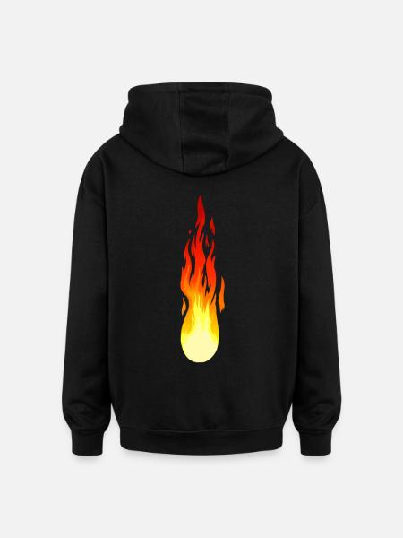 Comet Flame Fire Inferno Flame Fiery - Oversized Unisex Hoodie - black