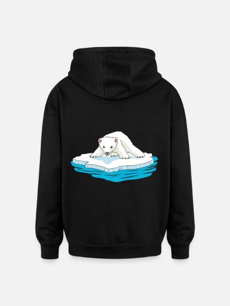 Eisbär Eisbären Bären Tiere Bär Kinder Baby - Oversized Unisex Hoodie - Schwarz