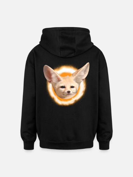 Fennek woestijnvos vos vos cadeau - Oversized uniseks hoodie - zwart