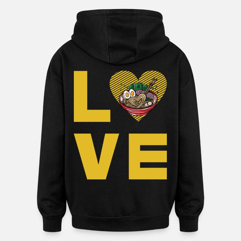 Ramen Amour - Sweat à capuche oversize unisexe - noir