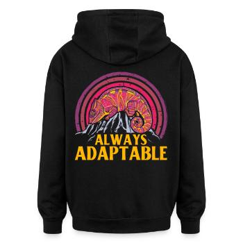 Always adaptable - Oversized Unisex Hoodie - black - Back - Noah (186cm)